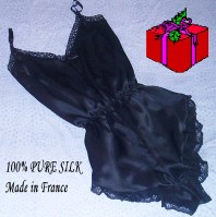 Black silk camiknicker by Francois de Loire